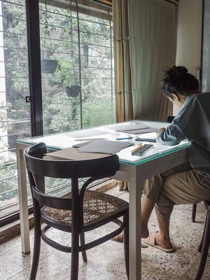 Shilpa Gupta photographed in her studio in Mumbai
