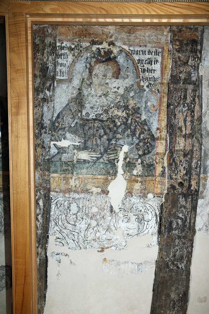 A figure resembling Elizabeth I, uncovered at The Star pub in Hoddesdon, Hertfordshire.