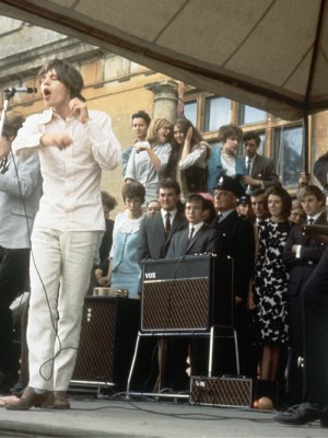 The Rolling Stones on stage at Longleat House in Wiltshire on 2 August 1964.
