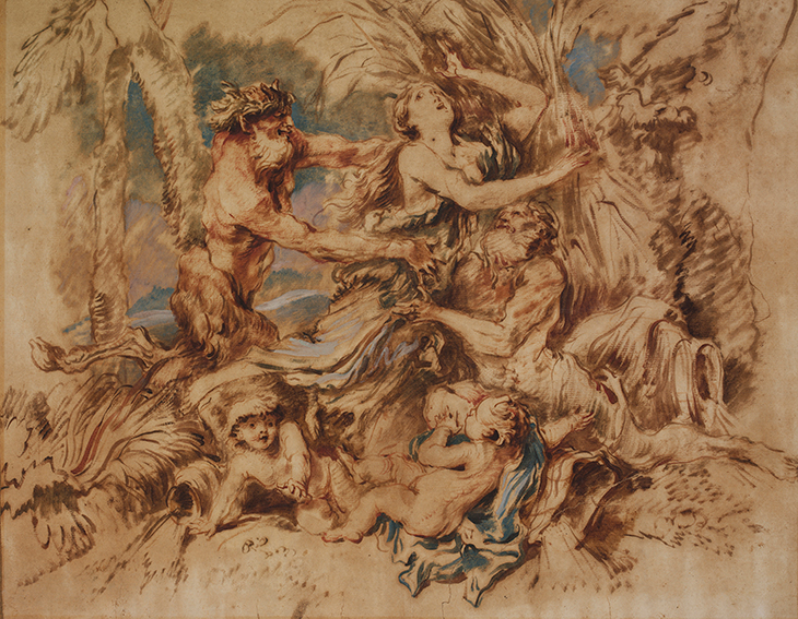 Nymph surprised by a satyr (c. 1765), Giovanni Benedetto Castiglione.