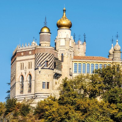 The Rocchetta Mattei, begun by Count Cesare Mattei (1809–96) in 1850.