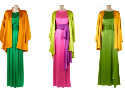 Three ensembles by Yves Saint Laurent from 1992.