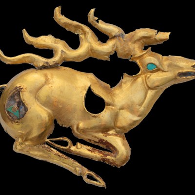 Stag plaque, 8th–6th century BC, Eleke Sazy burial complex, Kazakhstan.
