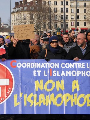 A rally against Islamophobia at Bastille Square, Paris, in 2014. Photo: Mustafa Yalcin/Anadolu Agency/Getty Images