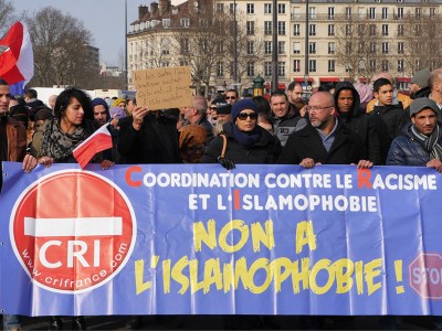 A rally against Islamophobia at Bastille Square, Paris, in 2014. Photo: Mustafa Yalcin/Anadolu Agency/Getty Images