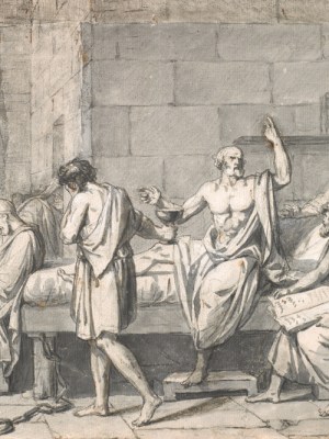 The Death of Socrates (detail; c. 1786), Jacques-Louis David. Private collection