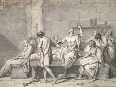 The Death of Socrates (detail; c. 1786), Jacques-Louis David. Private collection