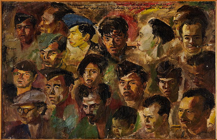 Kawan kawan revolusi (1947), Sudjojono. Collection of the Presidential Palace of the Republic of Indonesia.