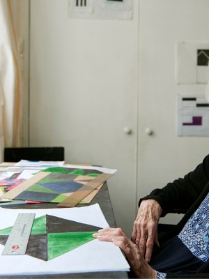 Carmen Herrera in her studio in 2015.