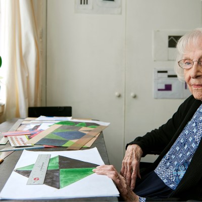 Carmen Herrera in her studio in 2015.