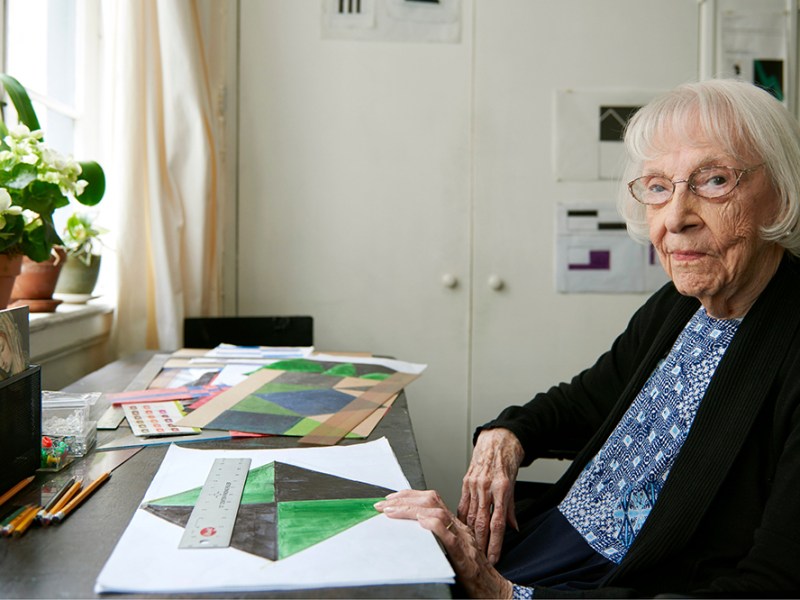 Carmen Herrera in her studio in 2015.