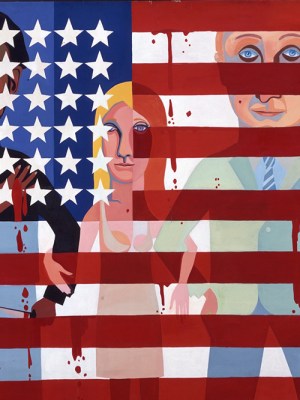 American People Series #18: The Flag Is Bleeding (detail; 1967), Faith Ringgold.