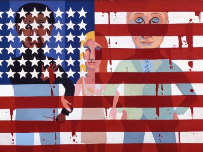 American People Series #18: The Flag Is Bleeding (detail; 1967), Faith Ringgold.