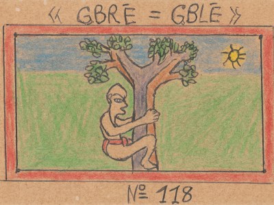 «GBRÉ=GBLÉ» N° 118 from Alphabet Bété (1991), Frédéric Bruly Bouabré