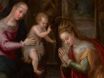Mystic marriage of St Catherine (detail; c. 1575), Lavinia Fontana.
