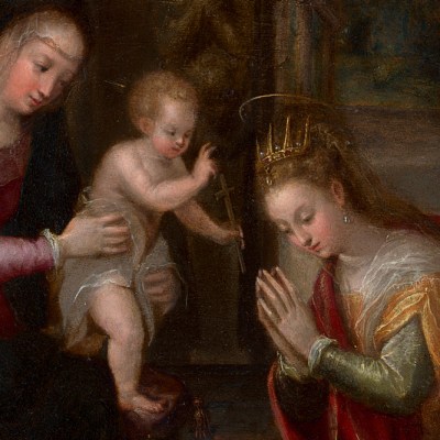 Mystic marriage of St Catherine (detail; c. 1575), Lavinia Fontana.