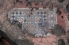 Roman mosaic (2nd–3rd century), found at Southwark and photographed in February 2022.