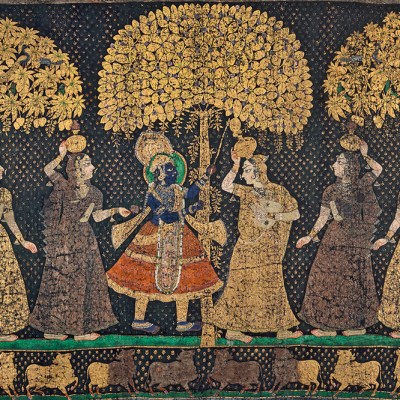 Pichhvai temple cloth depicting the Dana Lila festival, 19th century. Francesca Galloway (price on application)