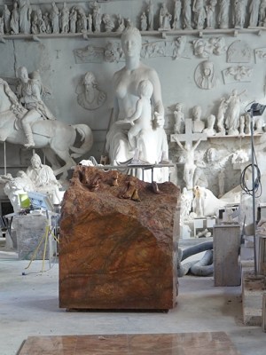 Red Road by Dorothy Cross at Studio Carlo Nicoli, Carrara.