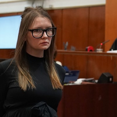 The real thing: Anna Sorokin being led away after being sentenced in May 2019 following a conviction for multiple counts of grand larceny and theft of services.
