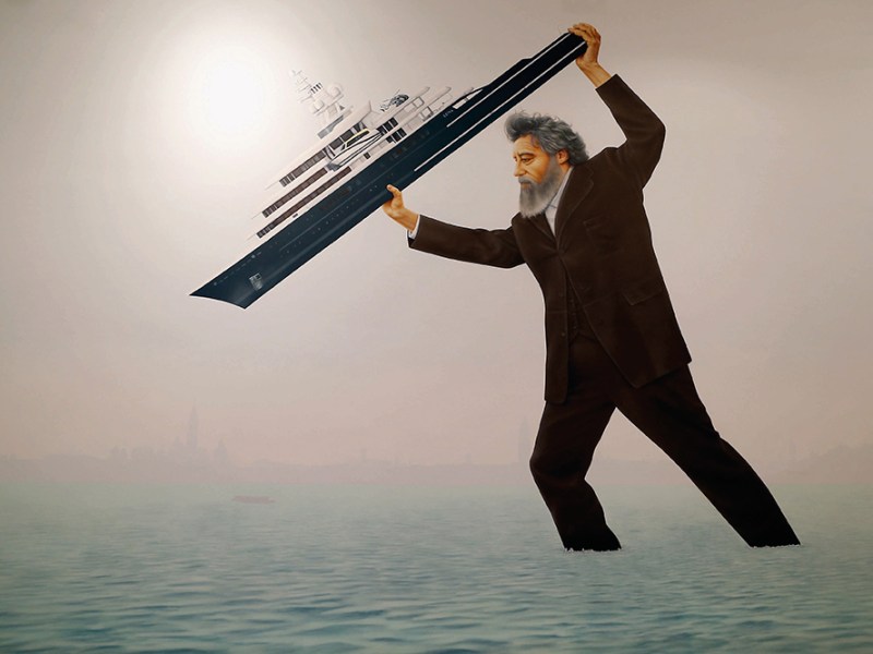 Jeremy Deller’s We sit starving amidst our gold (detail), on view at the Venice Biennale in 2013. Photo: Bertrand Rindoff Petroff/Getty Images