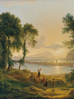 Sunset over the Campi Flegrei looking towards the Islands Prócida and Ischia (1819), Joseph Rebell. © Belvedere, Vienna
