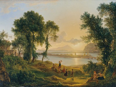 Sunset over the Campi Flegrei looking towards the Islands Prócida and Ischia (1819), Joseph Rebell. © Belvedere, Vienna