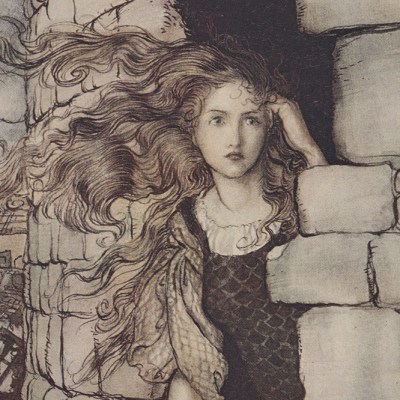 The Waiting Maid Sprang Down First and Maid Maleen Followed (1917), Arthur Rackham (1867–1939). Charles E. Young Research Library, UCLA