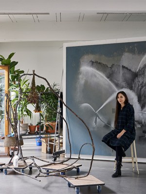Tatiana Trouvé in her studio