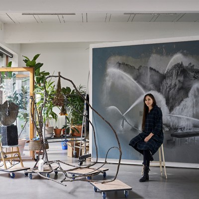 Tatiana Trouvé in her studio
