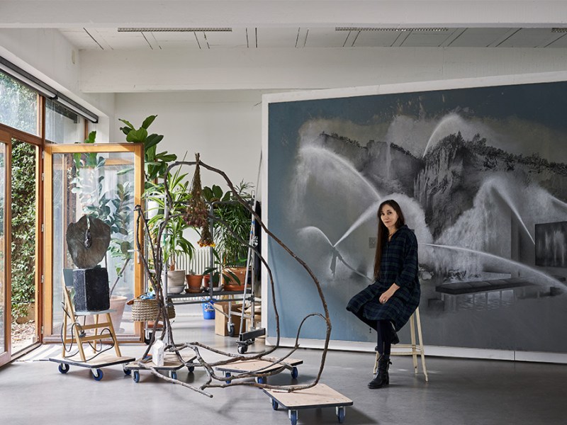 Tatiana Trouvé in her studio