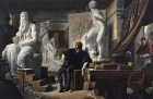 Michelangelo in his studio, visited by Pope Julius II