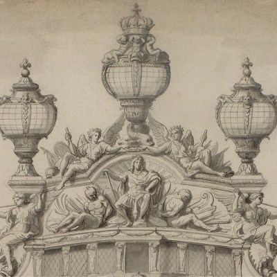 Drawing of the stern of the Royal Louis (c. 1680), studio of Charles Le Brun. École nationale supérieure des Beaux-Arts, Paris.