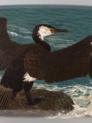 Accessory box with sea cormorant design (1938), Rokkaku Daijō. Rijksmuseum, Amsterdam