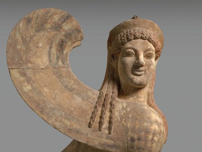 Archaic period marble Sphinx (c. 530 B.C). The Metropolitan Museum of Art