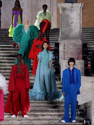 Valentino haute couture fall/winter 22/23 fashion show on 8 July, 2022 on the Spanish Steps in Rome. Photo: Franco Origlia/Getty Images