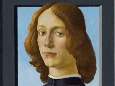 Portrait of a Young Man Holding a Roundel (late 1470s–mid 1480s), Sandro Botticelli. Private collection