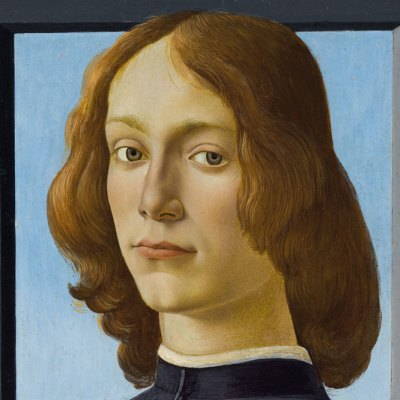 Portrait of a Young Man Holding a Roundel (late 1470s–mid 1480s), Sandro Botticelli. Private collection