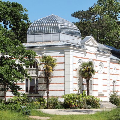 The pavilion of Indochina in the Garden of Tropical Agronomy René Dumont in Paris