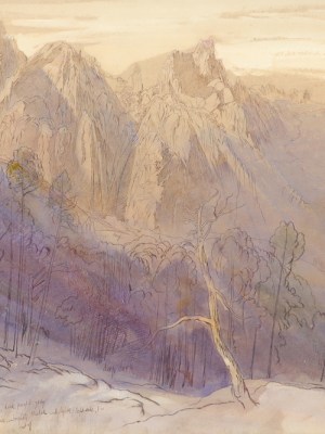The Forest of Bavella, Corsica, 7:10 am, 29 April 1868 (1868), Edward Lear. Photo: Woolley and Wallis Salerooms Ltd.