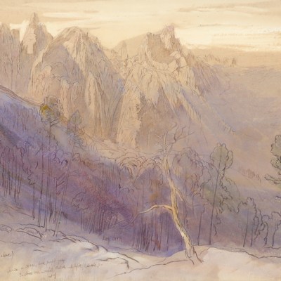 The Forest of Bavella, Corsica, 7:10 am, 29 April 1868 (1868), Edward Lear. Photo: Woolley and Wallis Salerooms Ltd.
