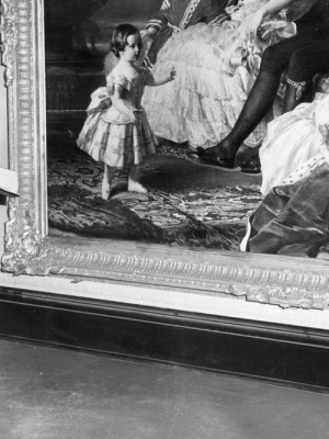 The Queen standing before Royal Family, by Franz Winterhalter, in 1953. Photo: Keystone/Getty Images