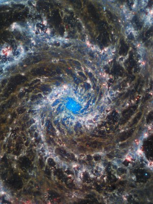 The heart of M74, otherwise known as the Phantom Galaxy, recorded by the James Webb Telescope.