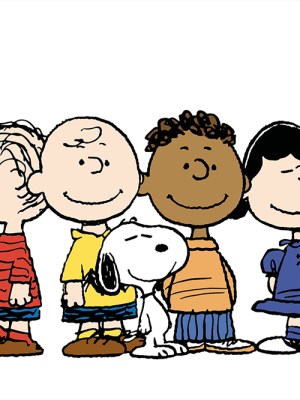 The Peanuts gang, created by Charles M. Schulz.