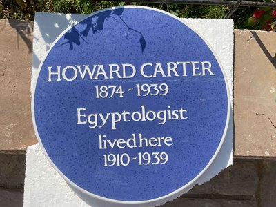 The plaque to Howard Carter, restored