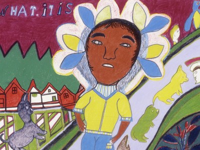 What It Is (detail; 1978–82), Nellie Mae Rowe. Photo: High Museum of Art, Atlanta; © 2022 Estate of Nellie Mae Rowe/Artists Rights Society (ARS), New York.