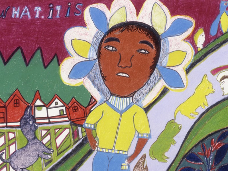 What It Is (detail; 1978–82), Nellie Mae Rowe. Photo: High Museum of Art, Atlanta; © 2022 Estate of Nellie Mae Rowe/Artists Rights Society (ARS), New York.