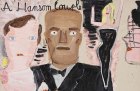 A Handsome Couple (detail;2022), Rose Wylie.