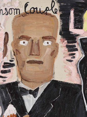 A Handsome Couple (detail;2022), Rose Wylie.