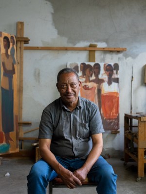 Tadesse Mesfin, photographed in his studio in Addis Ababa in February 2022
